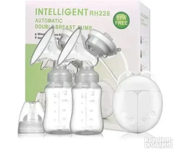 Električna pumpica za izmuzanje mleka sa dve flašice i USB punjenjem – BPA Free