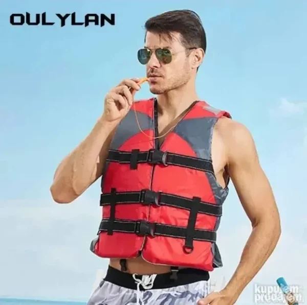 Prsluk za spasavanje sa pištaljkom, dizajniran za sigurno plivanje i vodene sportove.