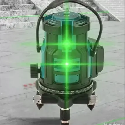 Građevinski laser za nivelaciju – zeleni laser sa nosačem, punjačem i naočarima