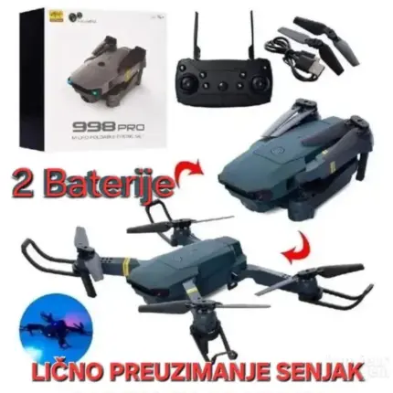 Dron 998 PRO sa 4K dual kamerom – gratis baterija i godišnja garancija