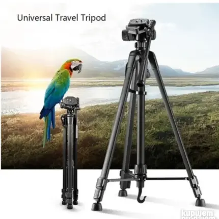 Podesivi stativ od aluminijuma, pogodan za kamere, telefone i fotoaparate.