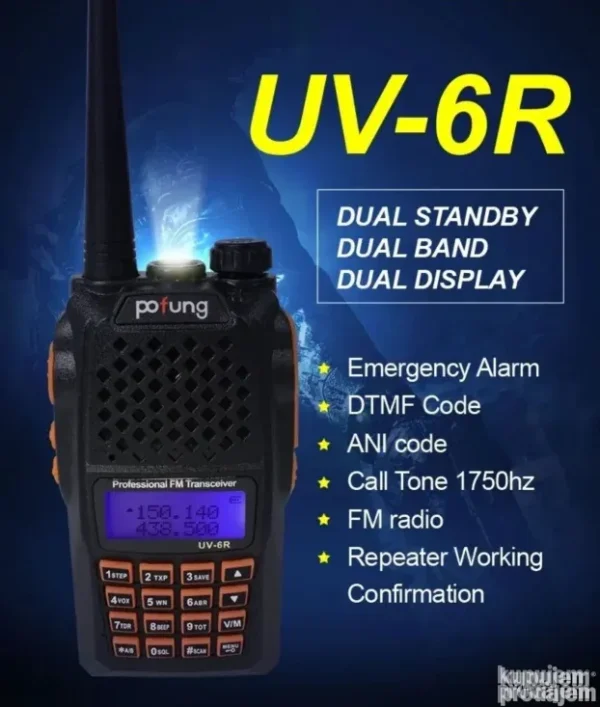 Baofeng UV-6R Dual-Band radio stanica | Lux Shop