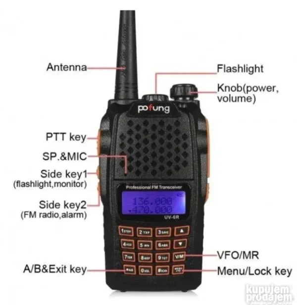 Baofeng UV-6R Dual-Band radio stanica | Lux Shop