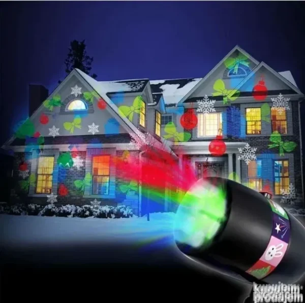 Laser projektor sa slajdovima i motivima za praznično osvetljenje
