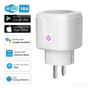 Pametna WiFi utičnica sa prikazom aplikacije za kontrolu potrošnje i podešavanje tajmera