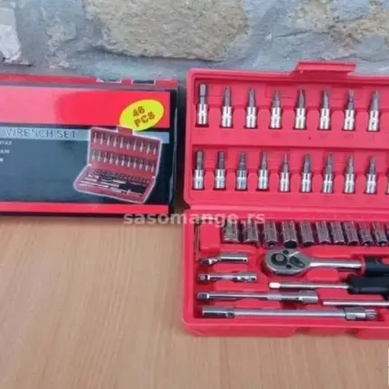 Set gedora od 46 delova u kutiji – nasadni i torex ključevi sa račnom i imbusima