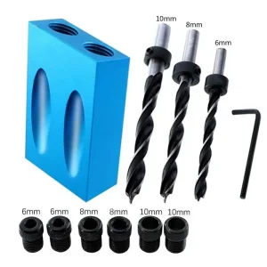 Šablon za bušenje rupa pod uglom | Set sa burgijama za drvo