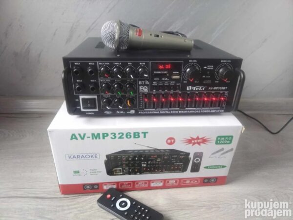 Bluetooth pojačalo sa podrškom za 4 mikrofona i LED ekranom