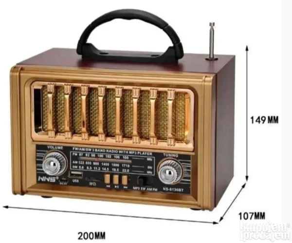 FM radio Bluetooth retro dizajn NS-8136BT