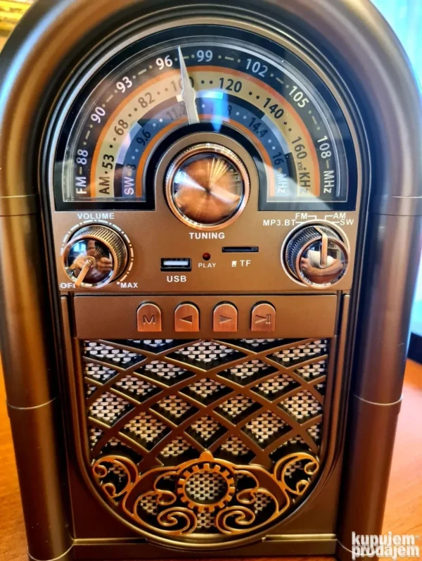 Retro džuboks radio sa Bluetooth funkcijom, SD/USB ulazima i punjivom baterijom