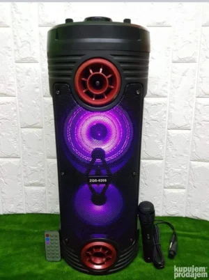 Veliki Bluetooth zvučnik sa mikrofonom, LED osvetljenjem i daljinskim upravljačem – snaga 60W, baterija 4200mAh