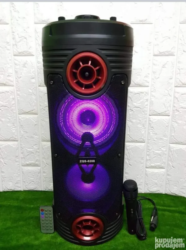 Veliki Bluetooth zvučnik sa mikrofonom, LED osvetljenjem i daljinskim upravljačem – snaga 60W, baterija 4200mAh