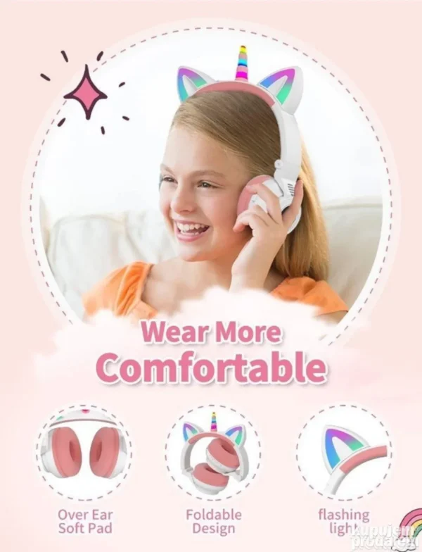 Jednorog Bluetooth slušalice – Cat Ear