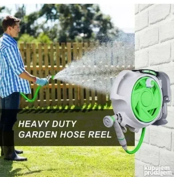 Baštensko crevo 15m sa motalicom i mlaznicom