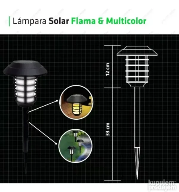 4 kom Solarne RGB lampe sa daljinskim