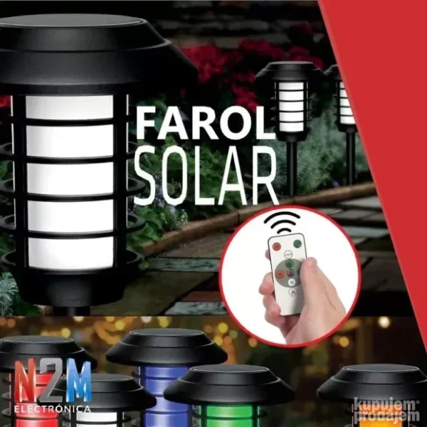 4 kom Solarne RGB lampe sa daljinskim