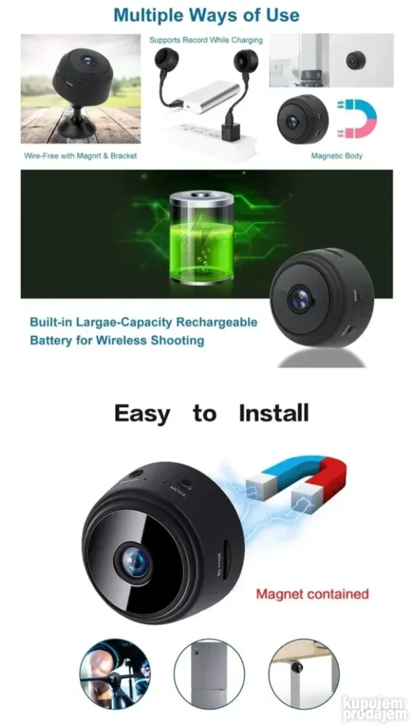 Mini IP Wi-Fi kamera A9