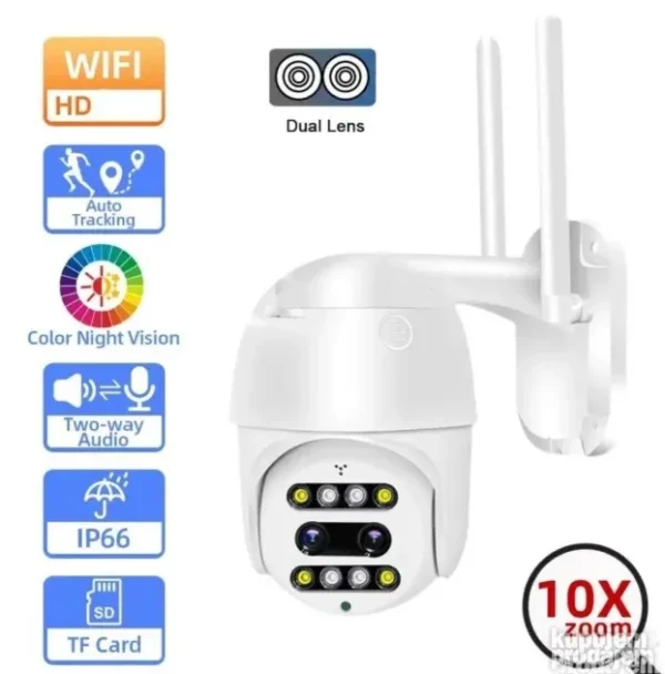 PTZ IP WiFi Kamera 2 Sočiva