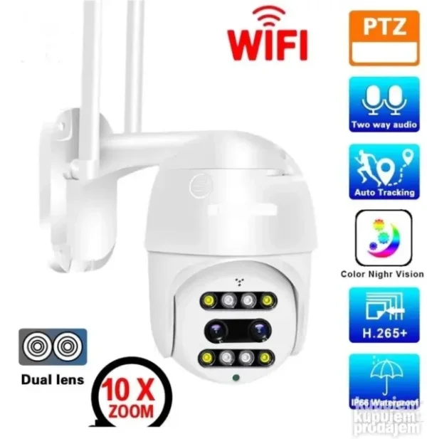 PTZ IP WiFi Kamera 2 Sočiva