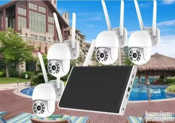 4 x WiFi IP PTZ 5MP Video Nadzor Komplet sa Monitorom