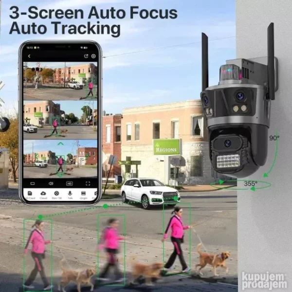 PTZ IP Wi-Fi kamera 3 sočiva 8MP