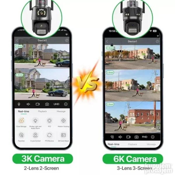 PTZ IP Wi-Fi kamera 3 sočiva 8MP