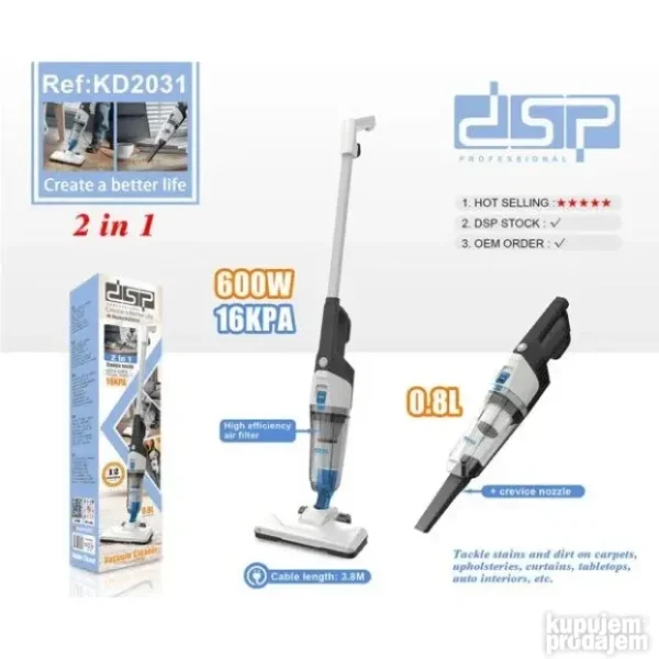 DSP KD2031 2 u 1 usisivač 600W