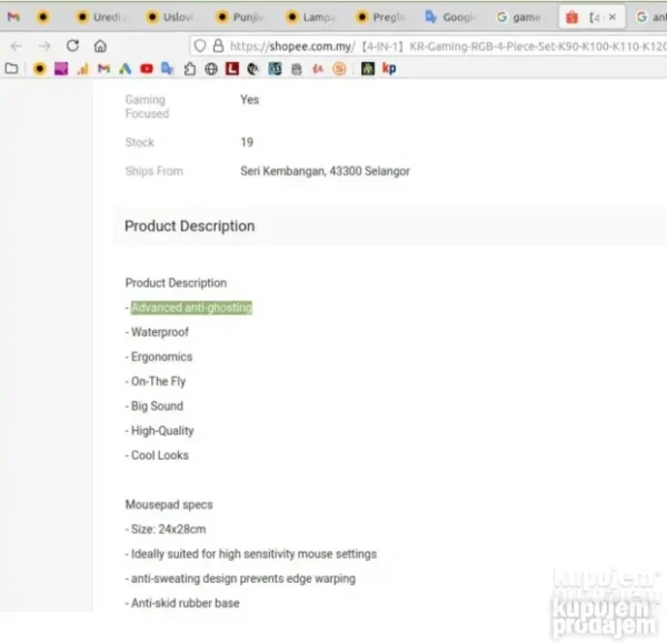 RGB Gejmerski set 4u1