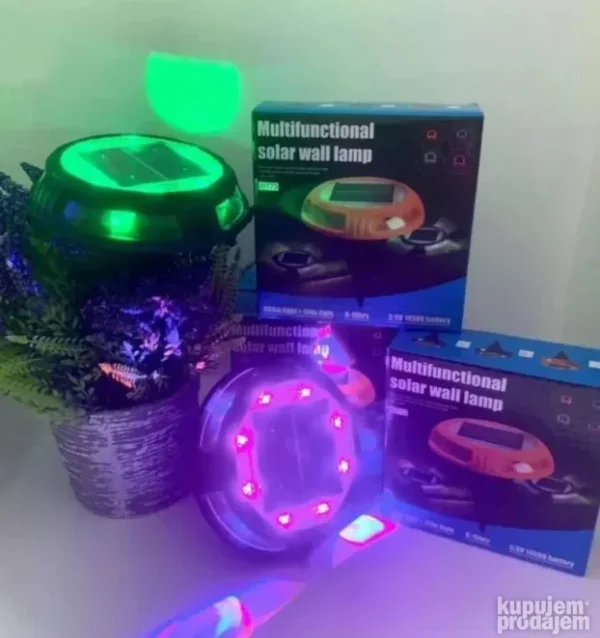 Solarne Lampe Disk RGB 4kom