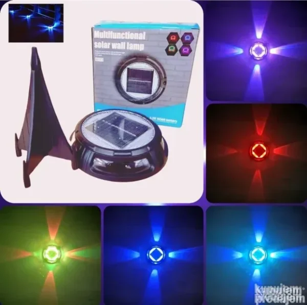 Solarne Lampe Disk RGB 4kom