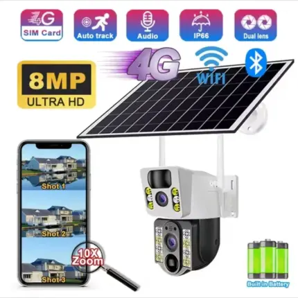 4G Solar Camera sa Dva Sočiva