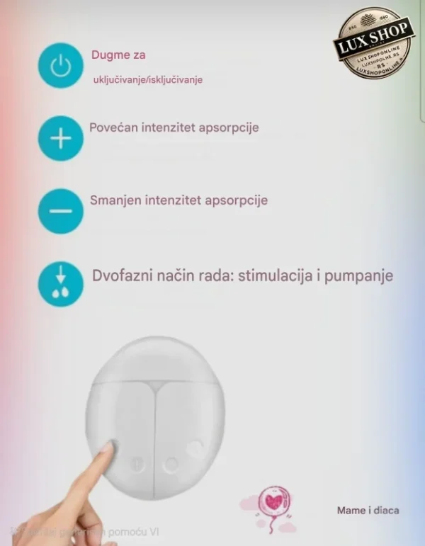 Električna pumpica za izmlazanje mleka