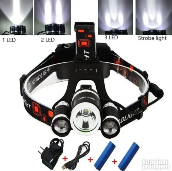 LED lampa za glavu sa tri lampe
