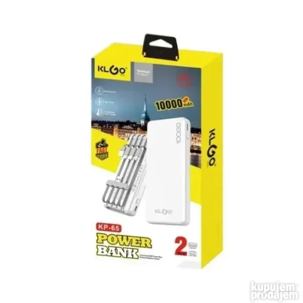 KLGO KP-65 10000mAh Power Bank sa 4 punjača