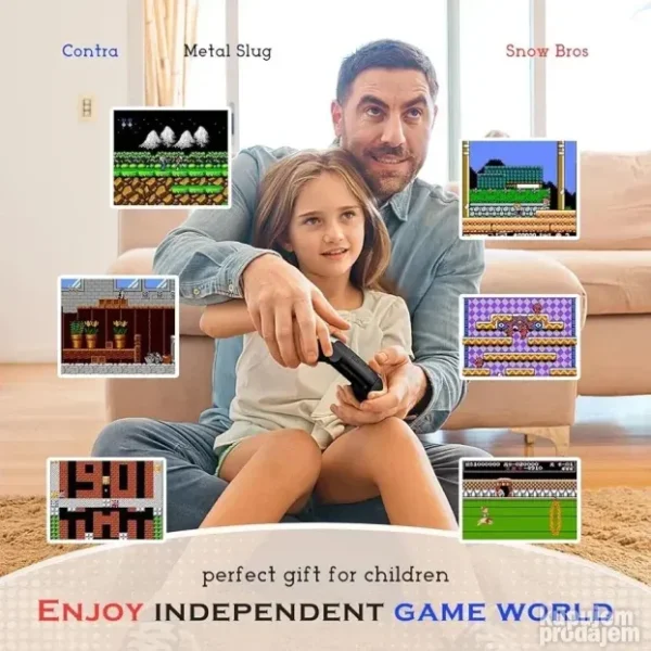 Retro konzola sa igricama i dzojstikom