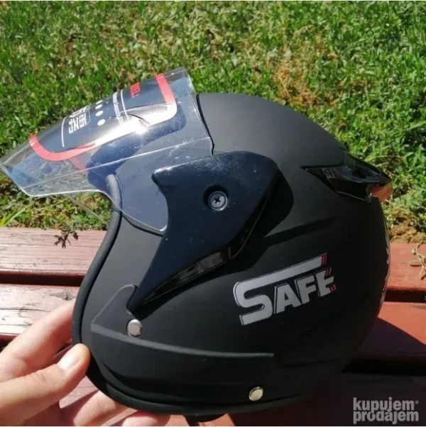 Jet Kaciga Crna i Bela