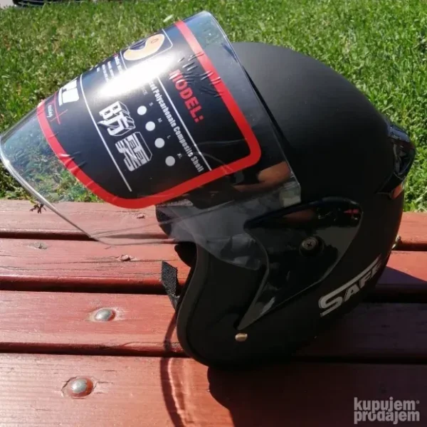 Jet Kaciga Crna i Bela