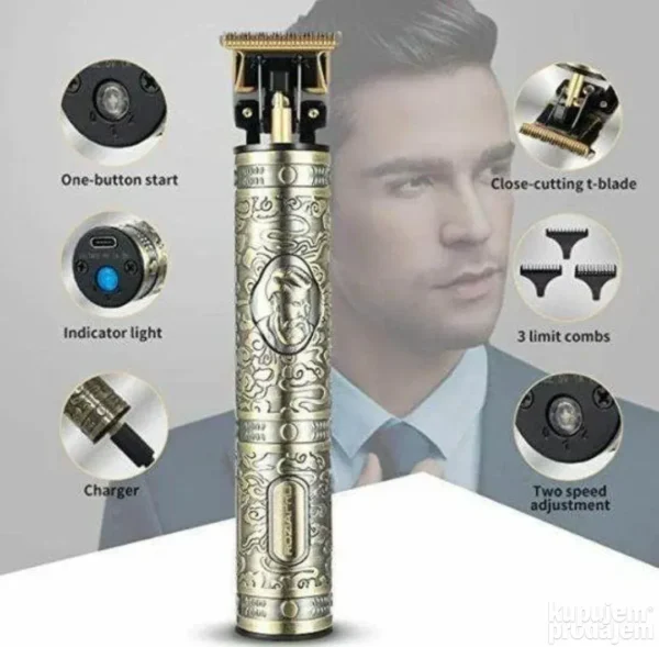 Rozia Pro HQ273 trimer sa nastavkom 1–3 mm i USB kablom, namenjen za precizno šišanje i brijanje.