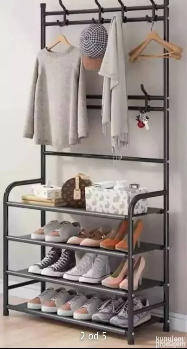 Stalak čiviluk i cipelarnik 2u1 | Metalni stalak za odeću i obuću