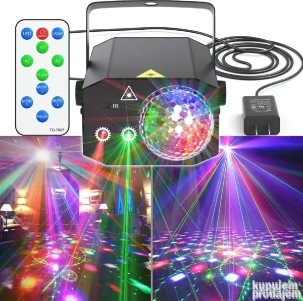 Laser za diskoteke sa disko kuglom 16u1 – RGB projektor