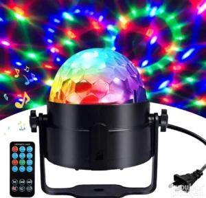 LED disko RGB rotirajuća kugla koja reaguje na ritam muzike – Lux Shop