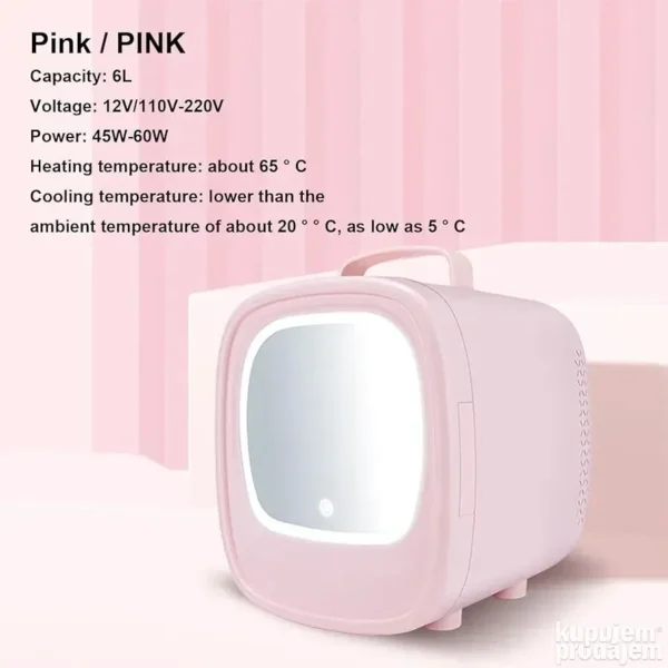 Kozmetički frižider za lepotu sa LED svetlom | 6L mini beauty fridge
