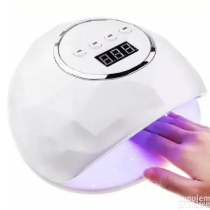 Kompaktna UV LED lampa za nokte snage 72W, sa 24 LED diode i dual-light tehnologijom, prikazana u elegantnom plastičnom kućištu.