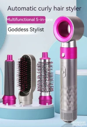 Komplet vazdušnog stajlera 5u1 sa bazom i pet nastavaka za uvijanje, sušenje i ravnanje kose.