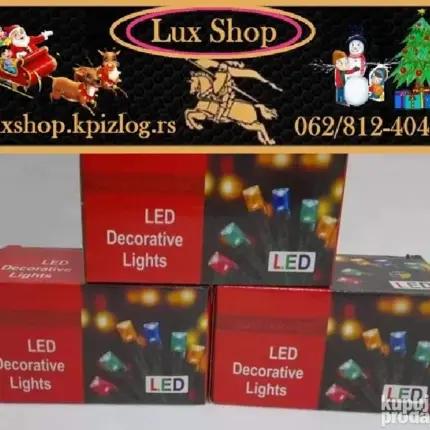 Novogodišnje lampice 10m/100 LED u 10 boja sa daljinskim upravljačem – Lux Shop
