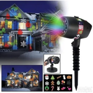 Praznični projektor laser sa 12 slajdova – dekoracija za kuće i dvorišta, Lux Shop