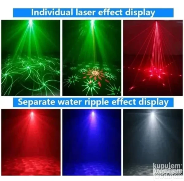 Laserski projektor sa RGB LED efektima i daljinskim upravljačem