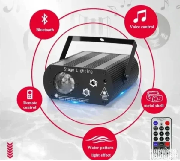 Laserski projektor sa RGB LED efektima i daljinskim upravljačem