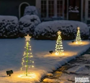 LED solarna jelka – solarna božićna dekoracija sa 50 LED lampica, Lux Shop