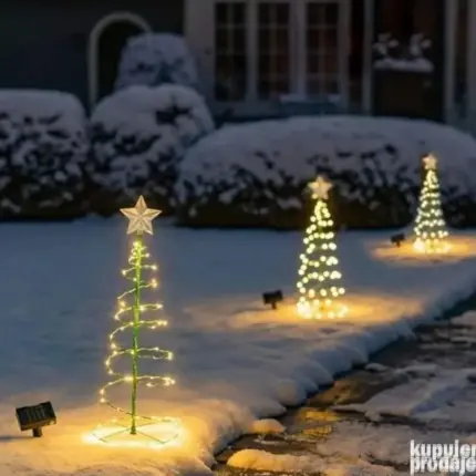 LED solarna jelka – solarna božićna dekoracija sa 50 LED lampica, Lux Shop